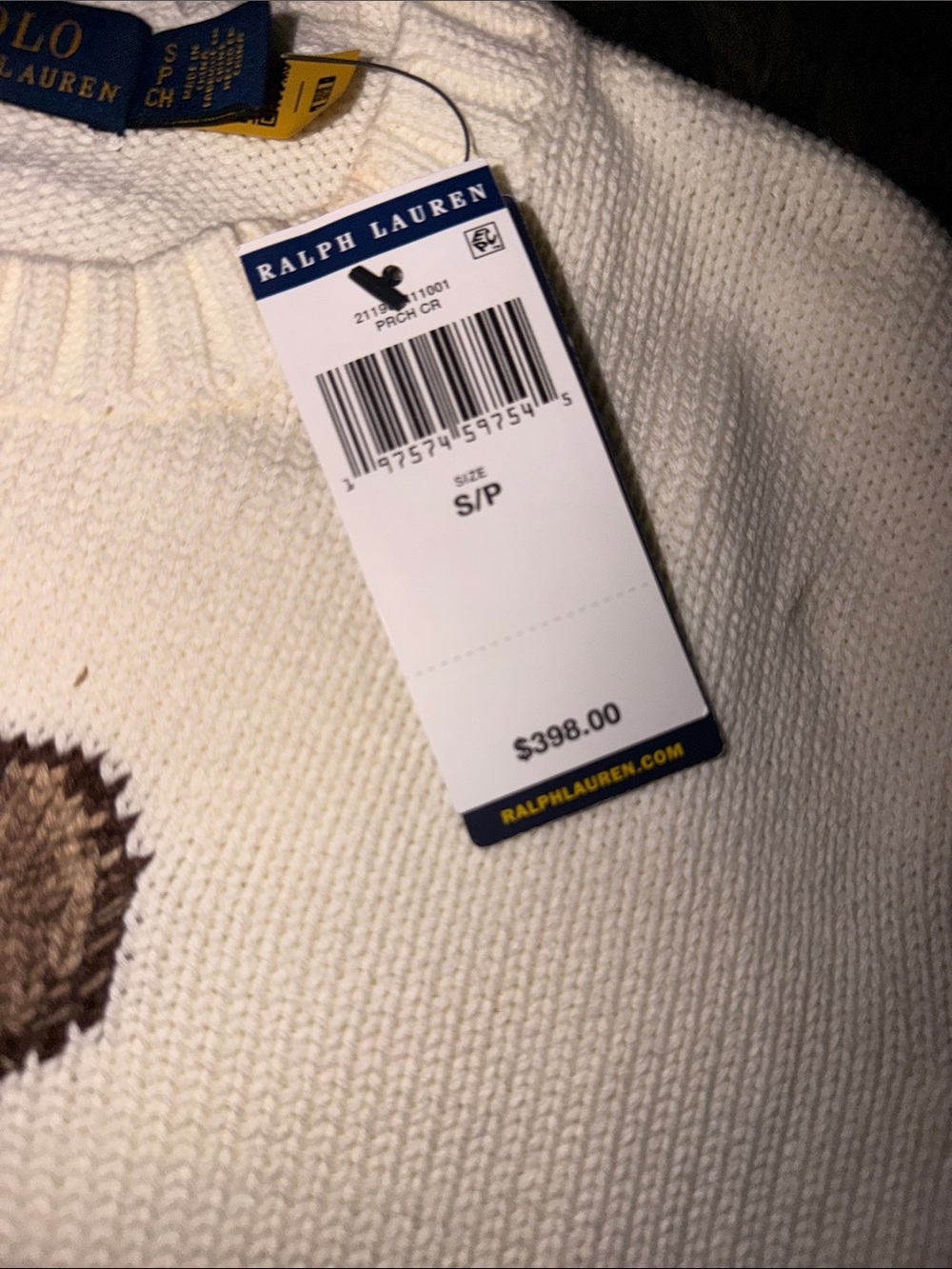 Polo Ralph Lauren Bear Sweater NWT - Picture 3 of 5